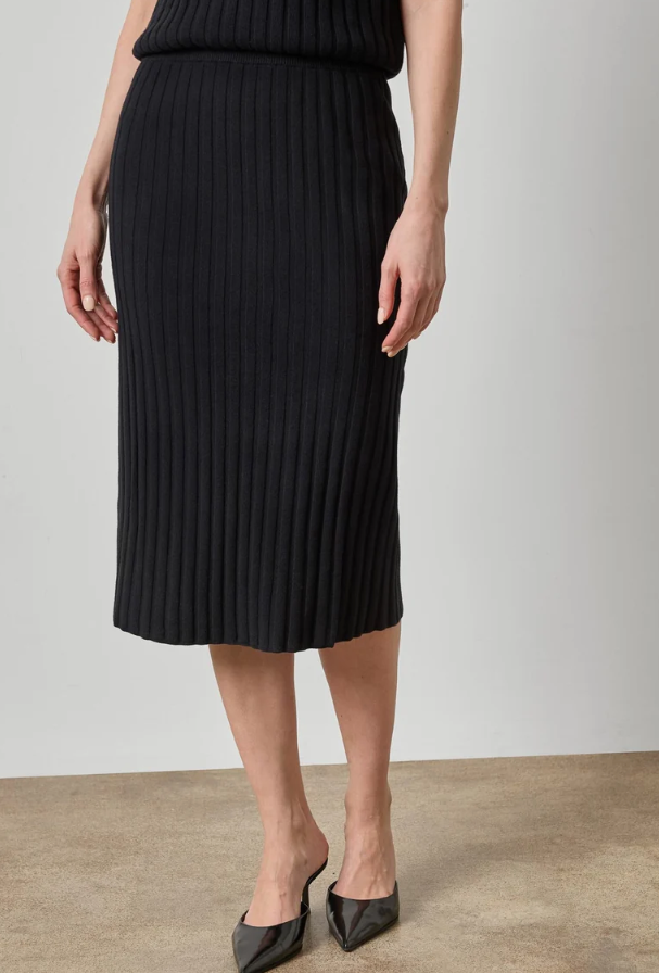 Black Rib Sweater Skirt