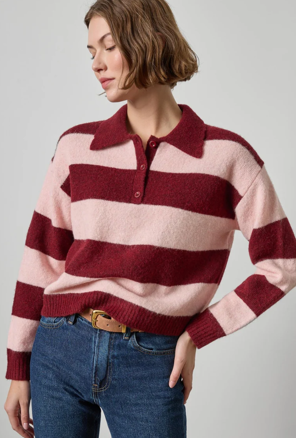 Striped Polo Sweater