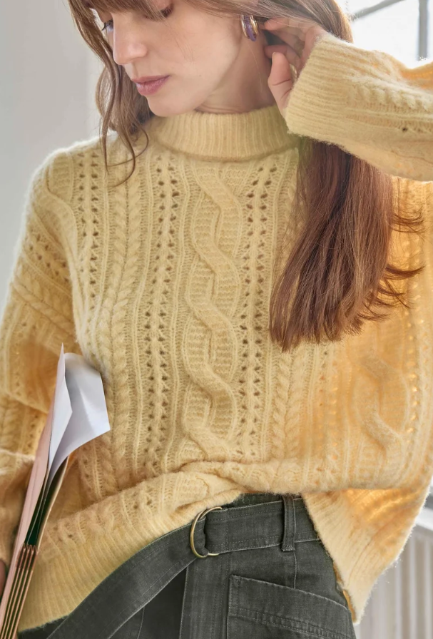 Relaxed Cable Knit Sweater