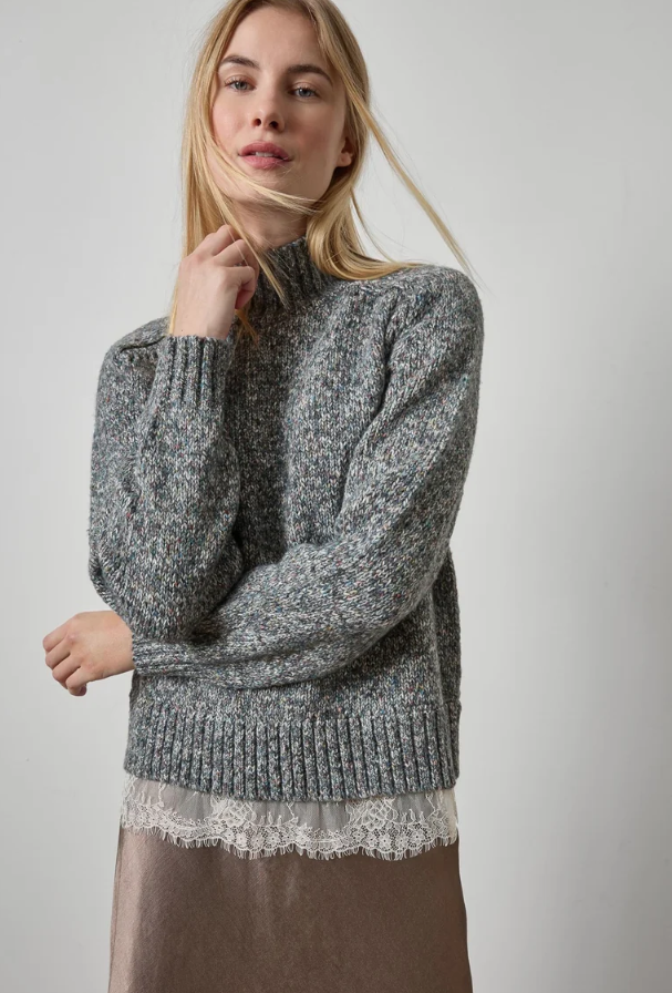 Lace Trim Pullover Sweater