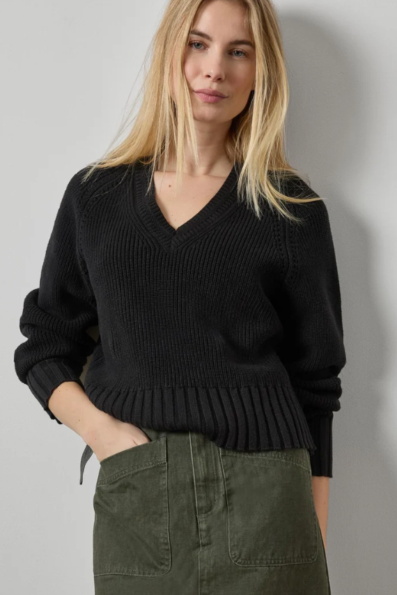 Textured V-Neck Sweater