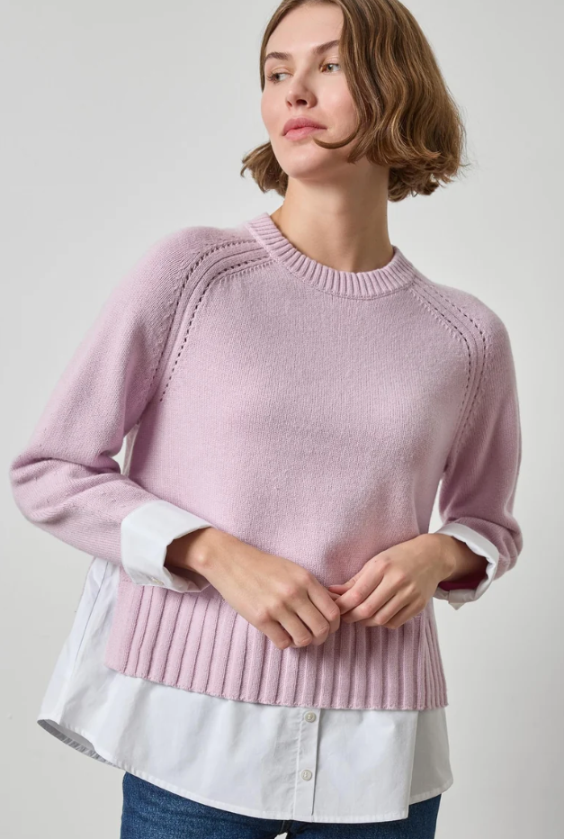 Mixed Media Crewneck Sweater