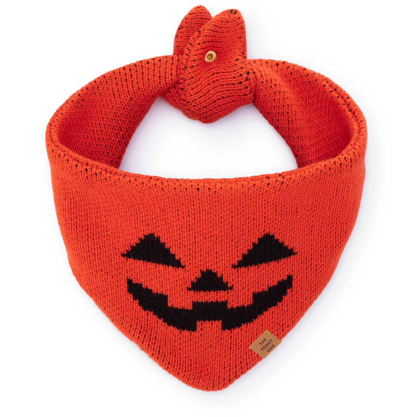 Jack-o’-Lantern Knit Dog Bandana: M - up to 18”