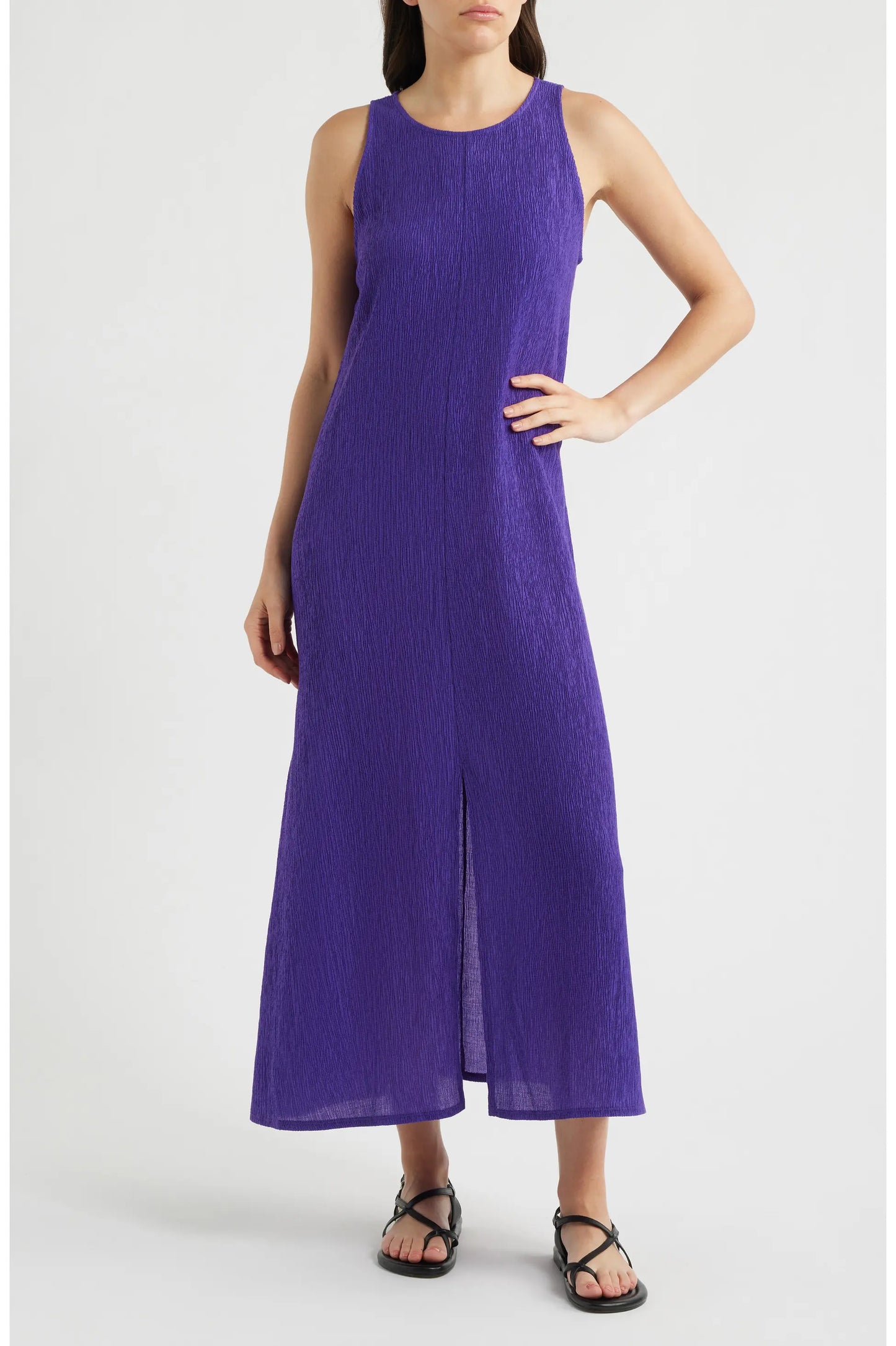 Texture Sleeveless Maxi Dress