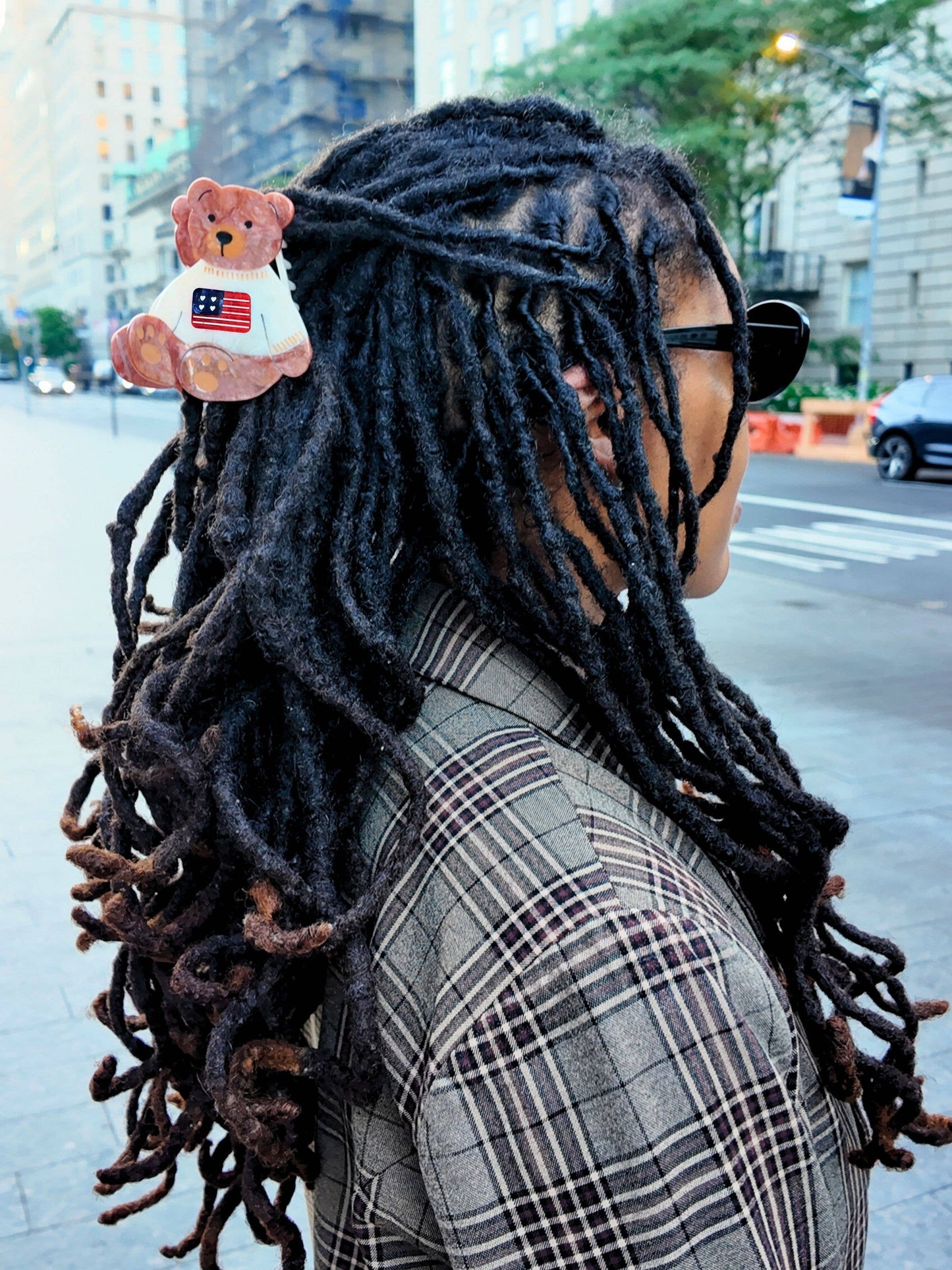 Americana Teddy Bear Claw Hair Clip