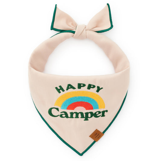 Happy Camper Embroidered Dog Bandana: L - up to 26”
