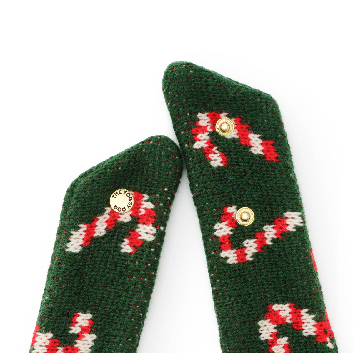 Candy Cane Knit Holiday Dog Bandana: Small