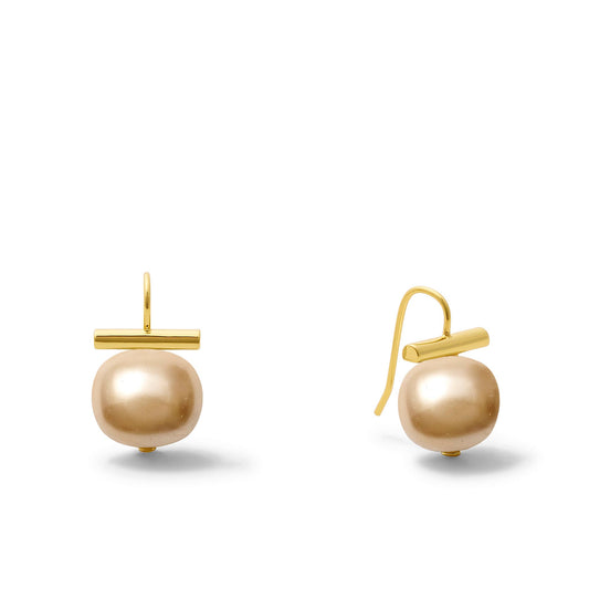 Classic Forever Fave Pebble Pearls Earrings~ Medium: Pale champagne
