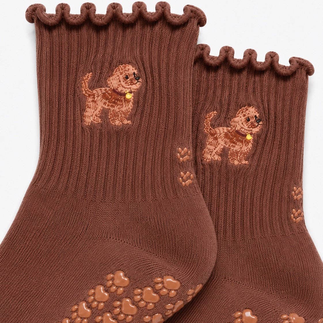 The Golden Doodle Pilates Grippy Sock with Paw Grips