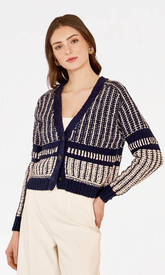 Cardigan navy/sand